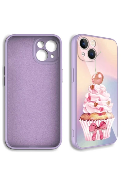 wenixs aksesuar iPhone 13 Uyumlu Kamera Korumalı Desenli Sert Silikon Zore Epoksi Kılıf-NO5 - Resim 2