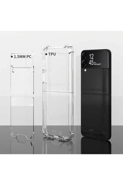 SAFA Galaxy Z Flip 3 Uyumlu Zore Nitro Anti Shock Silikon-Renksiz - Resim 4
