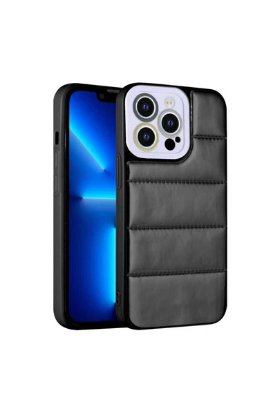 SAFA iPhone 13 Pro Max Uyumlu Kamera Korumalı AiHTTgli Renkli Zore Seksek Kılıf-Siyah ürün görseli