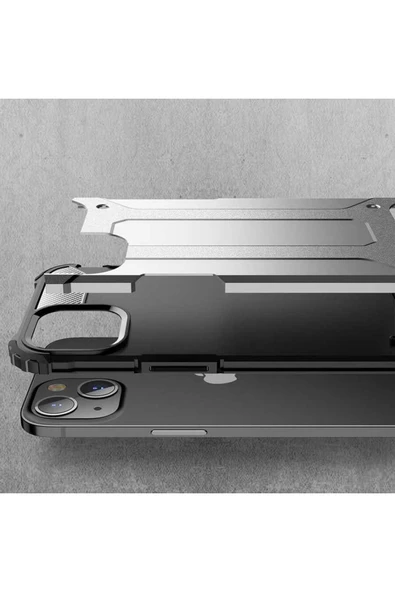 zore iPhone 13 Mini Uyumlu Zore Crash Silikon Kılıf-Siyah - Resim 6