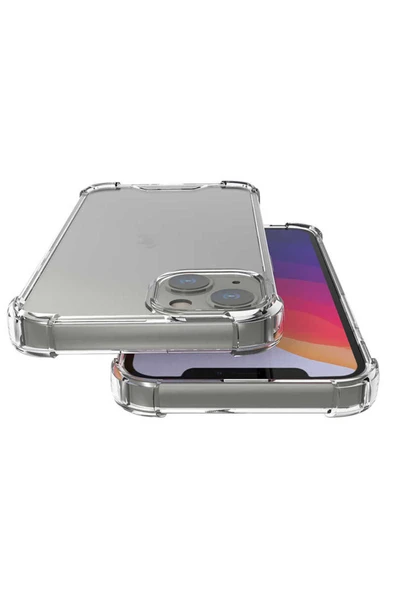 zore iPhone 13 Uyumlu Zore Kamera Korumalı Nitro Anti Shock Silikon-Renksiz - 4