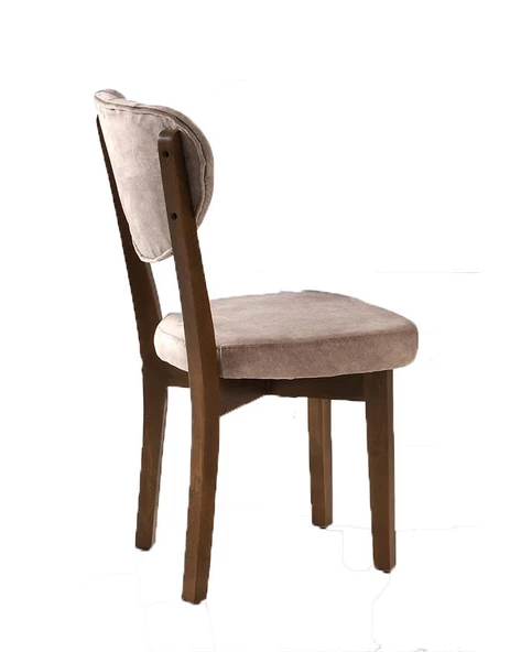 6 Adet Gala Sandalye Ceviz Ahşap Kapitoneli - 3