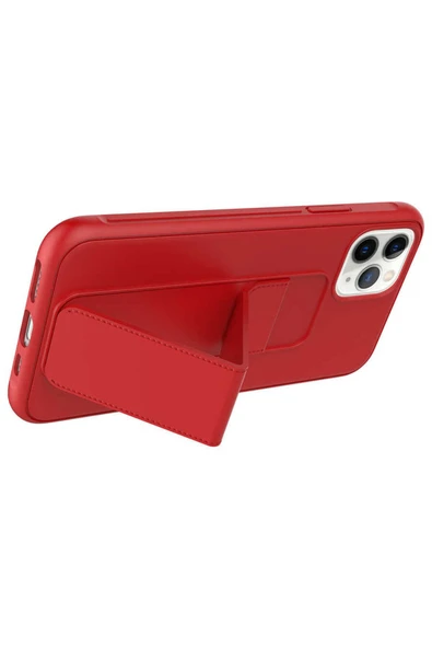zore iPhone 11 Pro Max Uyumlu Zore Qstand Kılıf-Mürdüm - Resim 2