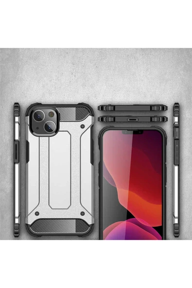 zore iPhone 13 Mini Uyumlu Zore Crash Silikon Kılıf-Siyah - Resim 5