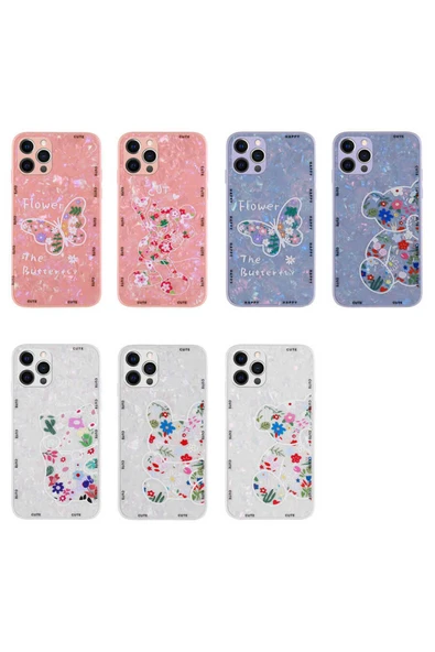 zore iPhone 12 Pro Max Uyumlu Desenli Sert Silikon Zore Mumila Kılıf-White Rabbit - Resim 2