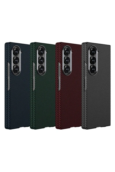 zore Galaxy Z Fold 6 Uyumlu Kamera Korumalı Karbon Fiber Tasarımlı Arka Yüzey Zore Kıpta Karbon Kapak - 5