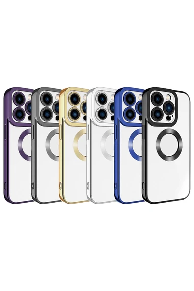 SAFA iPhone 15 Pro Max Uyumlu Kamera Korumalı Logo Gösteren Zore Omega Kılıf-Derin Mor - Resim 2