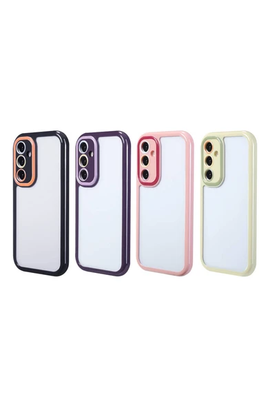 Roketcim Galaxy A34 Kılıf Kamera Korumalı Renkli Kenar ve Çerçeve Tasarımlı Zore Vitamin Kapak-Siyah - 2
