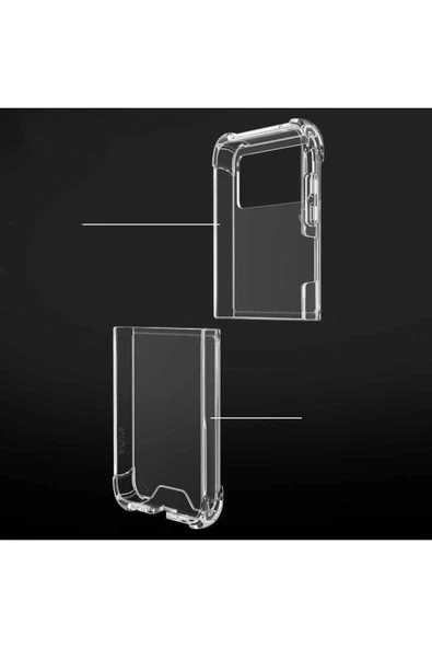 SAFA Galaxy Z Flip 3 Uyumlu Zore Nitro Anti Shock Silikon-Renksiz - Resim 5