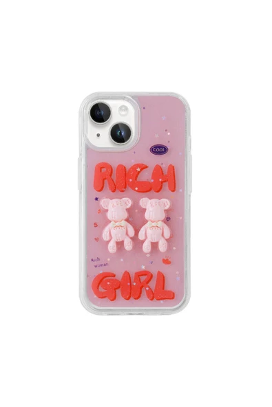 SAFA iPhone 13 Uyumlu Kabartma Figürlü Parlak Zore Minimini Silikon Kılıf-Mor - Resim 5