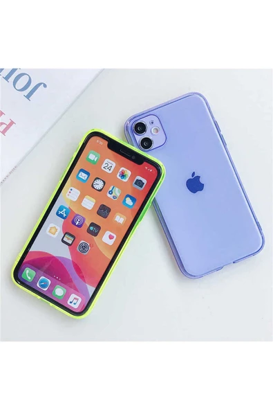 SAFA iPhone 11 Pro Max Uyumlu Zore Mun Silikon-Turuncu - Resim 2