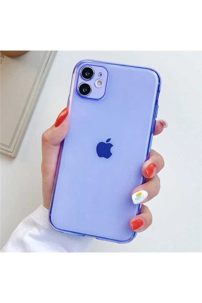 SAFA iPhone 11 Pro Max Uyumlu Zore Mun Silikon-Turuncu - Resim 6
