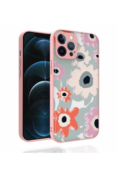 SAFA iPhone 12 Pro Max Uyumlu Desenli Kamera Korumalı Parlak Zore Nora Kılıf-NO5 ürün görseli