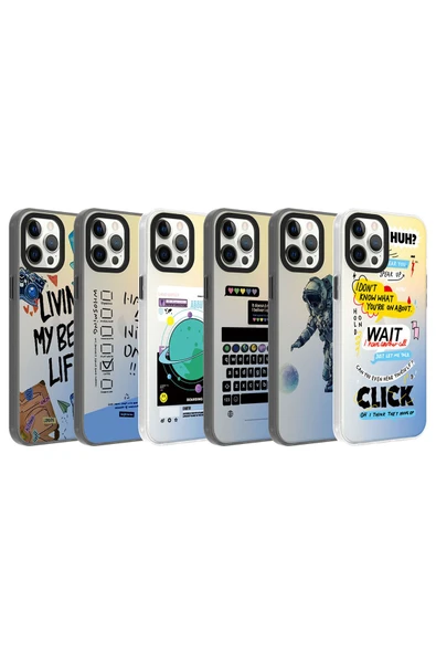 SAFA iPhone 12 Pro Max Uyumlu Desenli Zore Dragon Sert Kılıf-Klavye - Resim 2