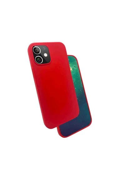 SAFA iPhone 12 Uyumlu Zore Silk Silikon-Kırmızı ürün görseli