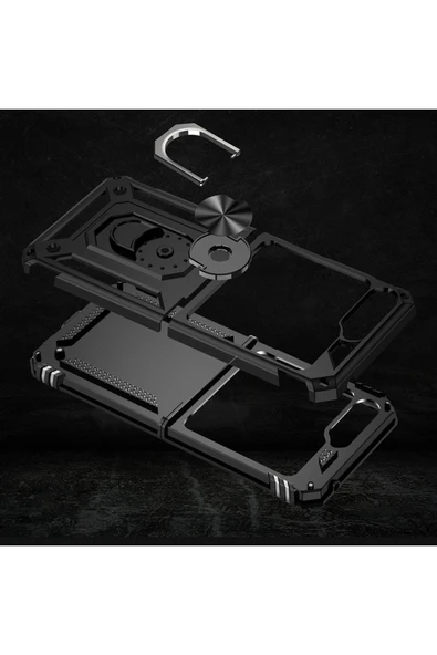 Marselit Galaxy Z Flip 5 Uyumlu Zore Vega Kılıf-Siyah - Resim 5