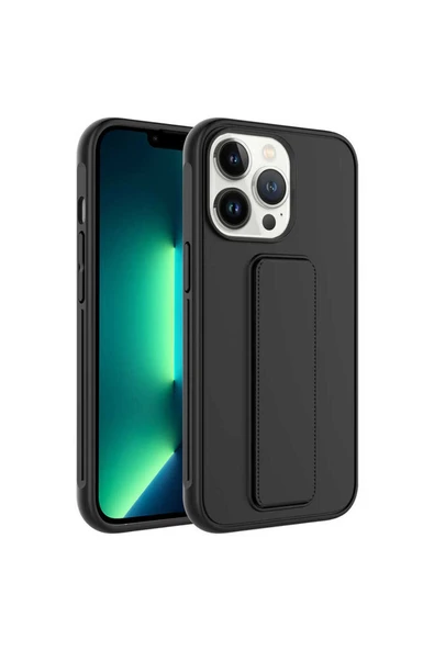 KILIFTECH iPhone 14 Pro Max Uyumlu Zore Qstand Kılıf-Siyah ürün görseli 1