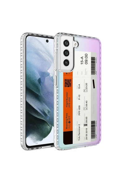 SAFA Galaxy S21 FE Uyumlu Airbag Kenarlı Renkli Desenli Silikon CSK Zore Elegans Kılıf-NO1 ürün görseli