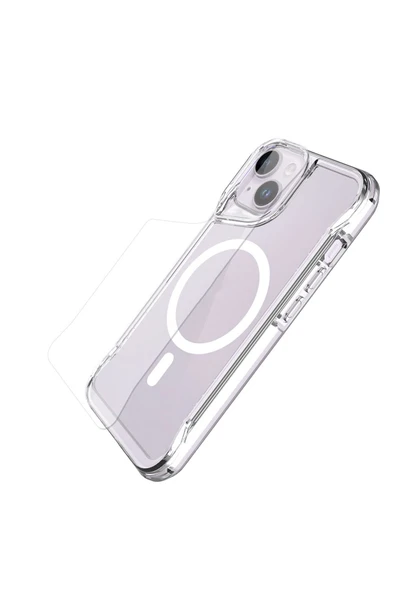 SAFA iPhone 14 Uyumlu Zore Magsafe Şarj Özellikli T-Max Magsafe Kılıf-Renksiz - Resim 5