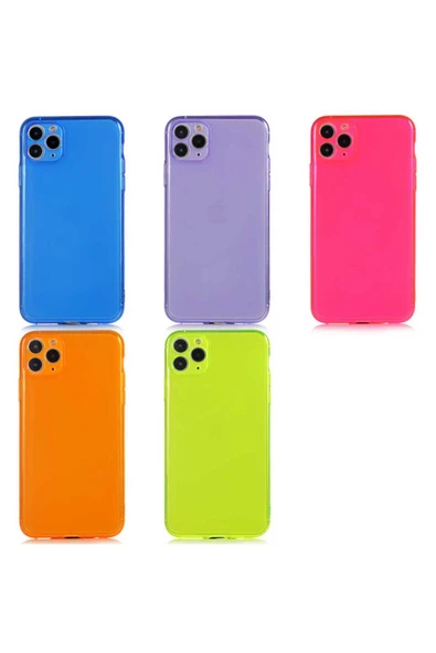 SAFA iPhone 11 Pro Max Uyumlu Zore Mun Silikon-Turuncu - Resim 3