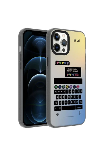 SAFA iPhone 12 Pro Max Uyumlu Desenli Zore Dragon Sert Kılıf-Klavye ürün görseli