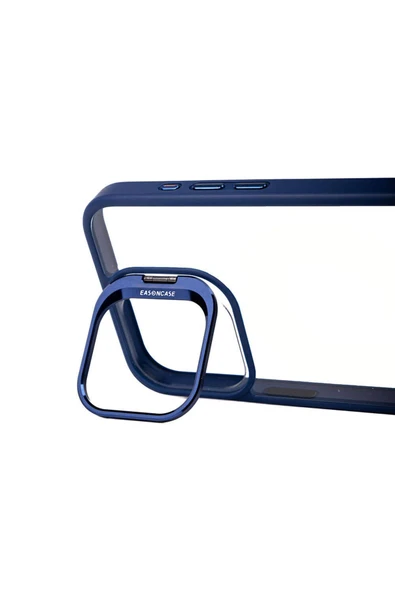 zore iPhone 15 Pro Uyumlu Kamera LZore Korumalı Standlı Zore Klon LNSM-li Kılıf-Gri - Resim 2