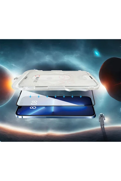 KILIFTECH iPhone 12 Pro Max Uyumlu Zore Kolay Uygulama Aparatlı 5D Magic Glass Cam Ekran Koruyucu - Resim 3