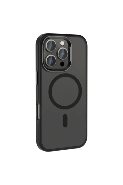 KILIFTECH Apple iPhone 16 Pro Kılıf Magsafe Şarj Özellikli Parlak Kamera Çerçeveli Zore Kost Kapak-Rose Brown - Resim 2