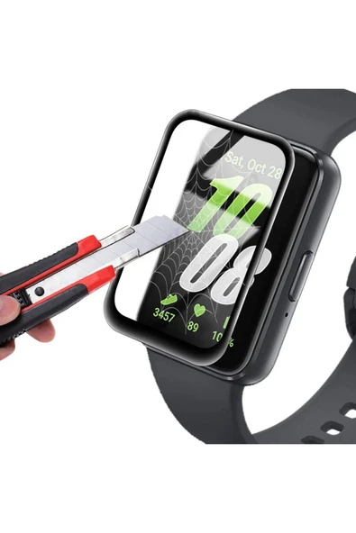 KILIFTECH Galaxy Fit 3 Zore PMMA Pet Saat Ekran Koruyucu-Siyah - Resim 5