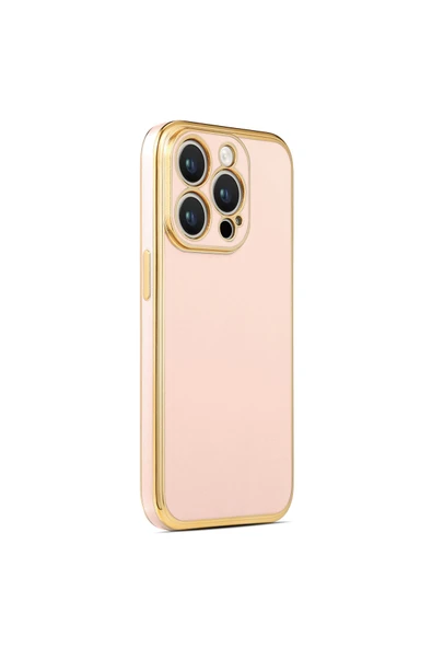 KILIFTECH iPhone 14 Pro Uyumlu Zore Bark Kılıf-Rose Gold