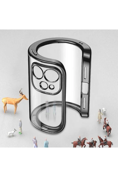 KILIFTECH iPhone 12 Uyumlu Zore Gbox Kılıf-Siyah - Resim 3