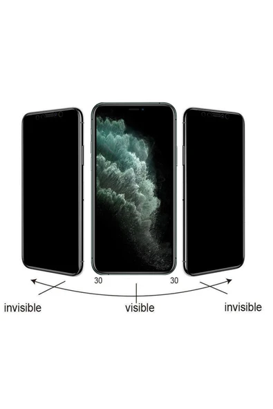 zore iPhone 12 Pro Max Uyumlu Zore Kolay Uygulama Aparatlı 5D Magic Privacy Glass Hayalet Cam Ekran Koruy - 4