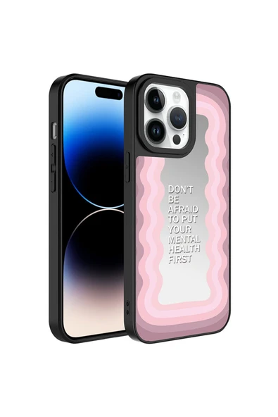 KILIFTECH iPhone 14 Pro Max Uyumlu Aynalı Desenli Kamera Korumalı Parlak Zore Mirror Kılıf-Ayna