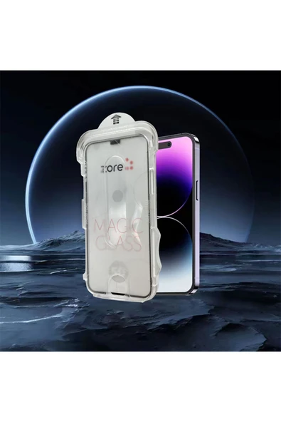 KILIFTECH iPhone 15 Plus Uyumlu Zore Kolay Uygulama Aparatlı 5D Magic Glass Cam Ekran Koruyucu - Resim 5