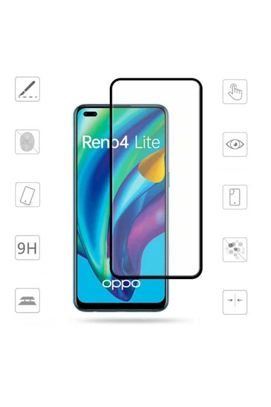 wenixs aksesuar Oppo Reno 4 Lite Uyumlu Davin 5D Cam Zore Ekran Koruyucu - Resim 3