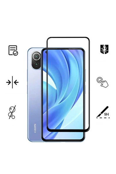 KILIFTECH Xiaomi Mi 11 Lite Uyumlu  Kenarları Kırılmaya Dayanıklı Cam Ekran Koruyucu - Resim 4