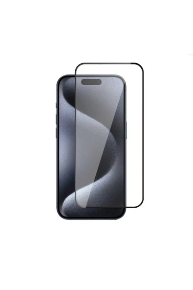 zore iPhone 15 Pro Max uyumlu Zore 3D Rika THTTerli Cam Ekran Koruyucu-Siyah ürün görseli