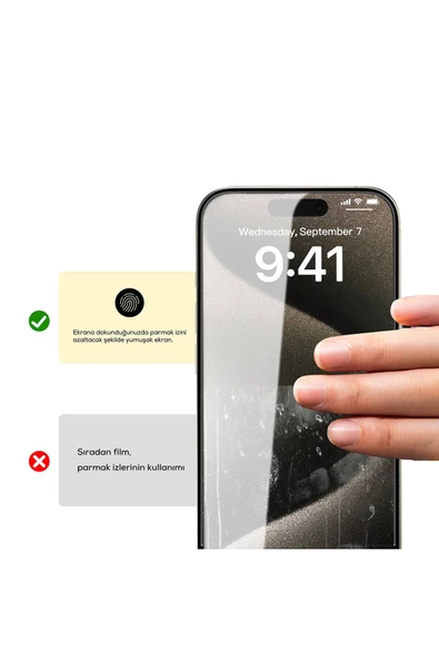 KILIFTECH iPhone 15 Pro Max Uyumlu Zore Rika Premium Privacy Temperli Cam Ekran Koruyucu - Resim 2