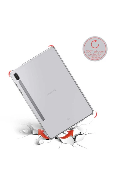 KILIFTECH Galaxy Tab S7 Plus T970 Kılıf  Uyumlu Zore Tablet Süper Silikon Kapak-Siyah - 4