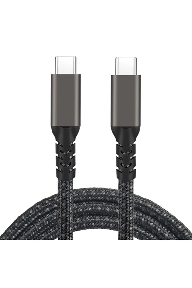 zore Siyah 2.Jenerasyon Type-C to Type-C USB3.2 PD Data Kablosu 100W 20Gbps 4K@60Hz 0.5 Metre - 6