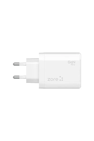 KILIFTECH Zore Always-02 GaN Tech Type-C PD4.0 USB-A QC3.0 Hızlı Şarj Özellikli Seyahat Şarj Başlığı 45W - Bey - 5