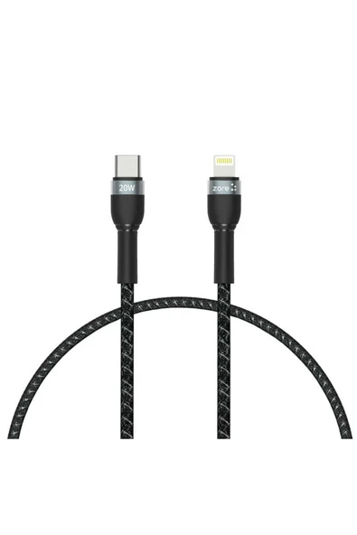KILIFTECH Siyah Shira Serisi Type-c to Lightning PD Kablo 30 Cm-Zore