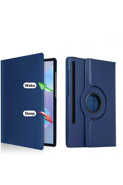 KILIFTECH Galaxy Tab S7 FE LTE (T737-T736-T733-T730)  Uyumlu Zore Dönebilen Standlı Kılıf-Lacivert - Resim 5