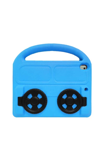 YuccaTech iPad Pro 10.5 (7.Nesil)  Uyumlu Zore Wheel Car Tekerlek Standlı Tablet Eva Silikon Kılıf-Yeşil - Resim 2