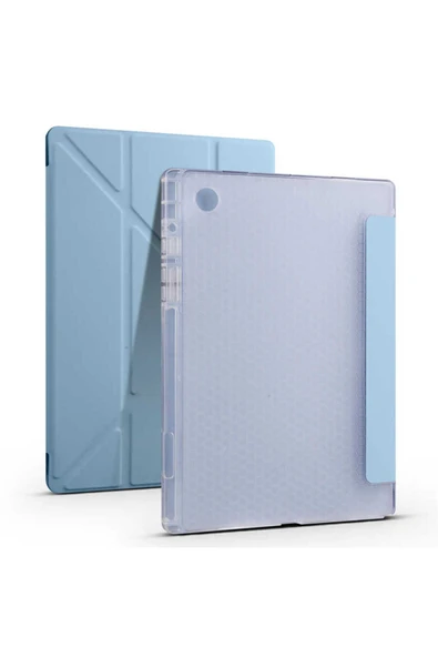 Mayaks Galaxy Tab A8 10.5 SM-X200 (2021) Kılıf Uyumlu Zore Tri Folding Kalem Bölmeli Standlı Kılıf-Mavi ürün görseli