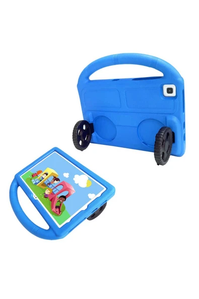 Mayaks Lenovo M10 Plus TB-X606F  Zore Wheel Car Tekerlek Standlı Tablet Eva Silikon Kılıf-Yeşil - 5
