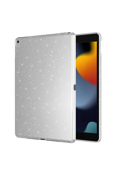 KILIFTECH Apple iPad 10.2 2021 (9.Nesil) Simli Parlak Görünümlü Uyumlu Zore Tablet Koton Kılıf-Pembe Koyu - Resim 3