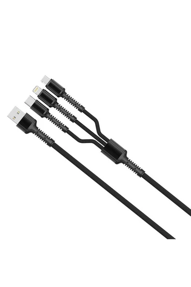 KILIFTECH Kırmızı LC93 3 in 1 Usb Kablo-Zore - Resim 3