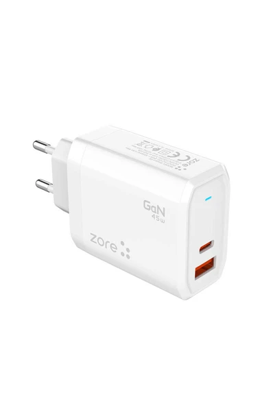 KILIFTECH Zore Always-02 GaN Tech Type-C PD4.0 USB-A QC3.0 Hızlı Şarj Özellikli Seyahat Şarj Başlığı 45W - Bey - 2