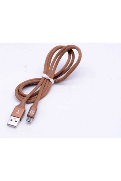 BBS TEKNOLOJİ GRUP Kahverengi Metal Uçlu 8600 Micro Usb Kablo-Zore